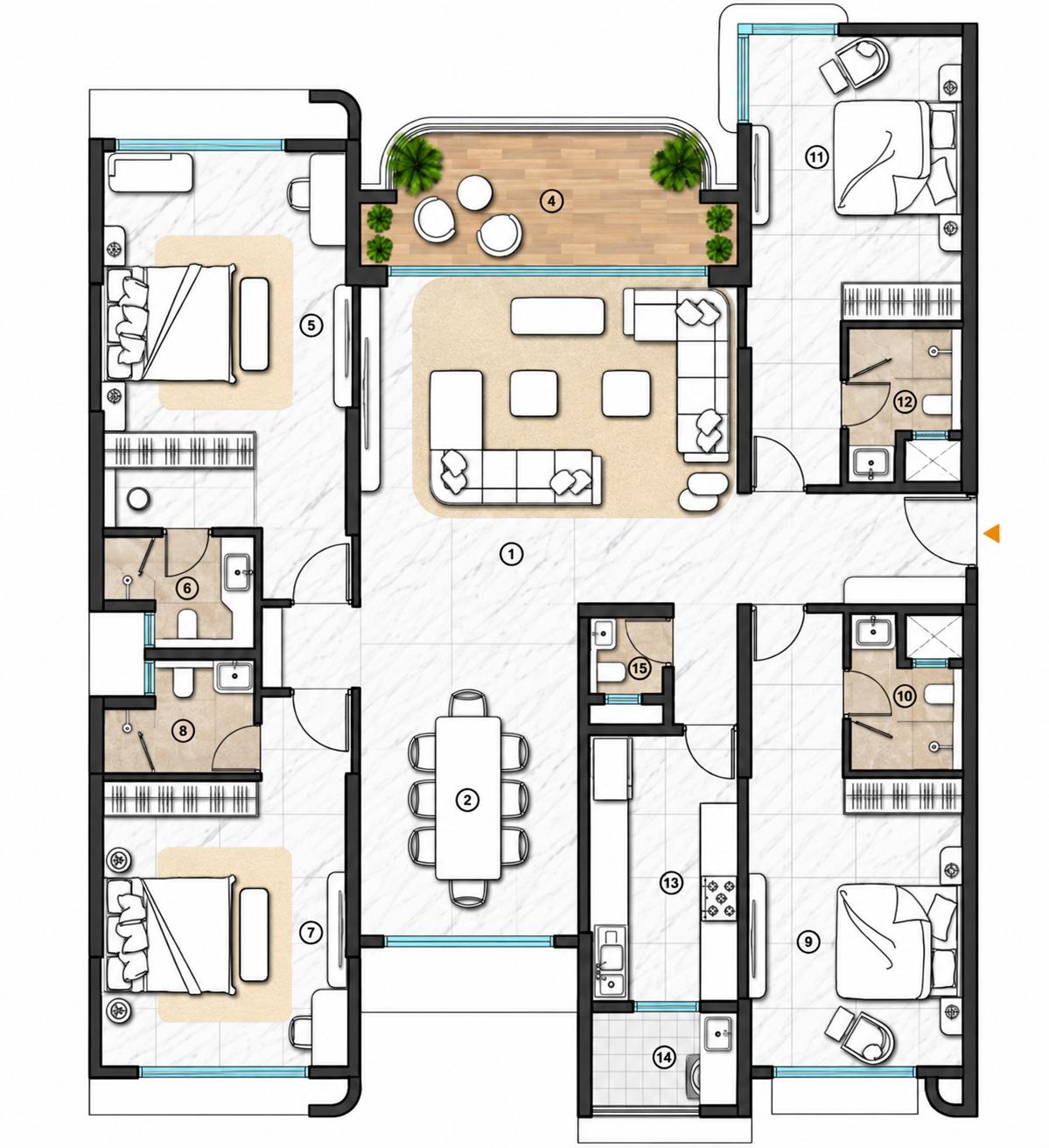 4BHK Premium floor plan