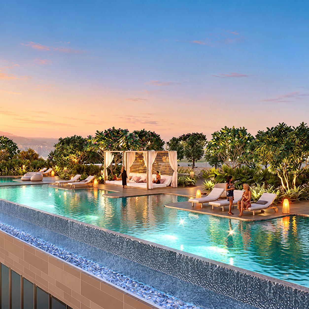 Swimming pool at Lodha Acenza, Andheri East