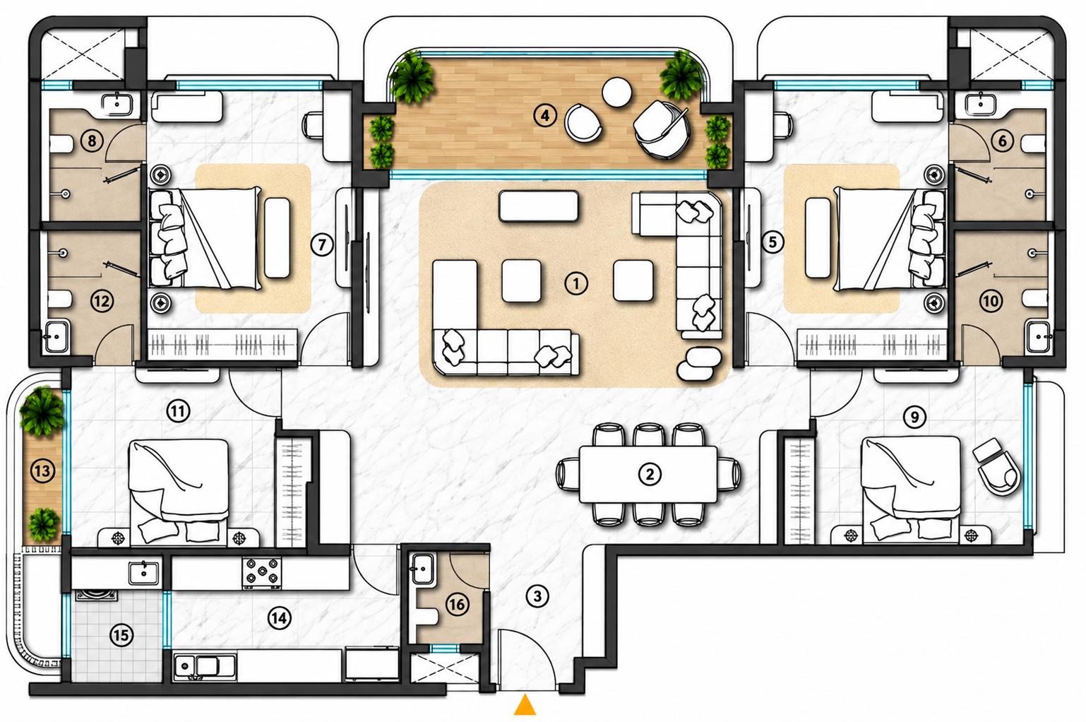 4BHK floor plan