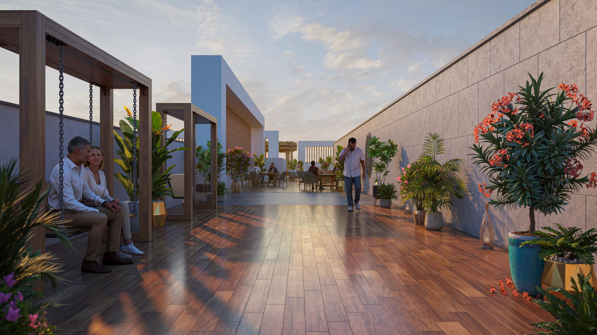Rooftop terrace at Dotom Isle, Malad West