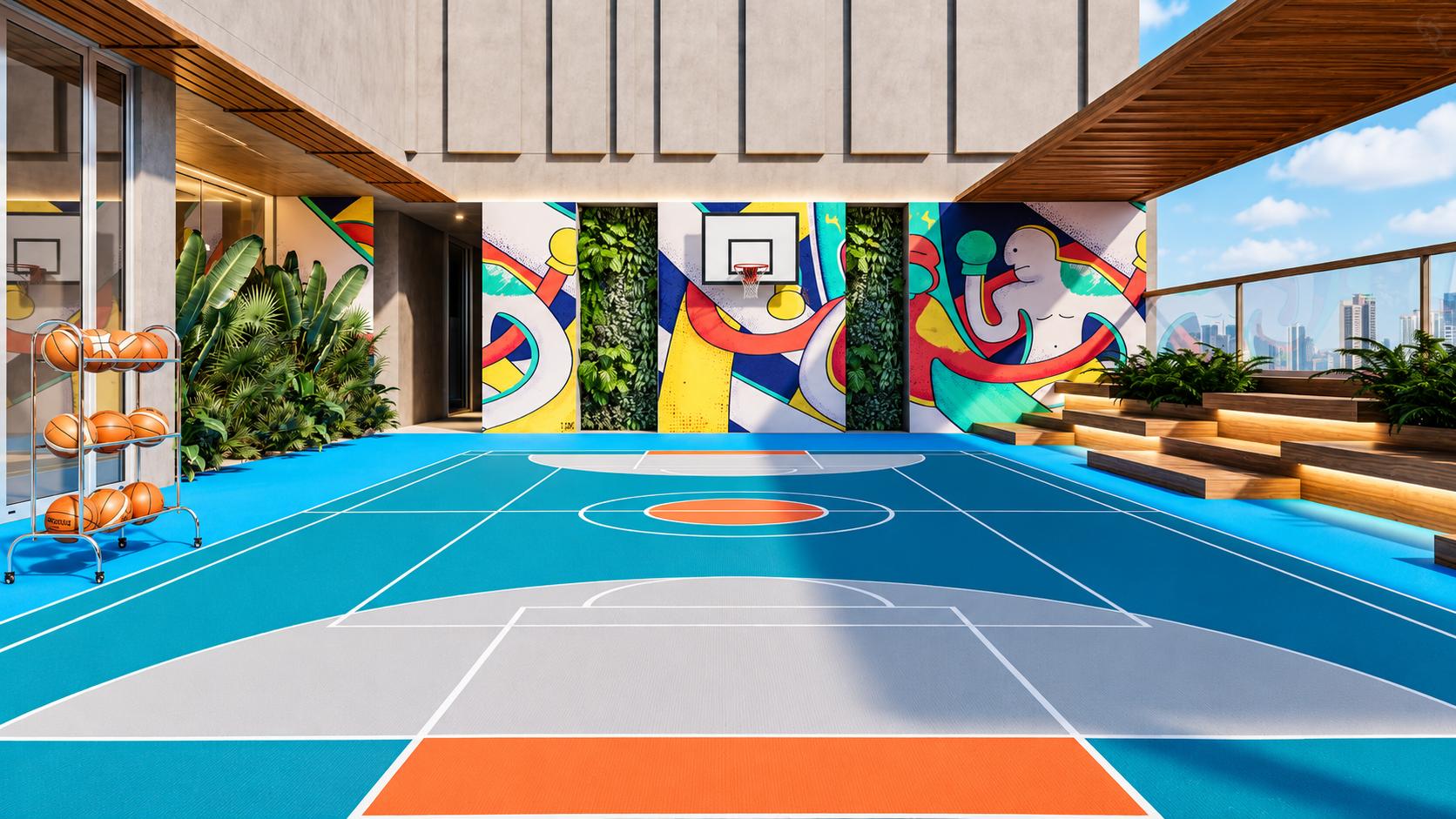 Basketball court at Sugee Empire Tower, Grant Road