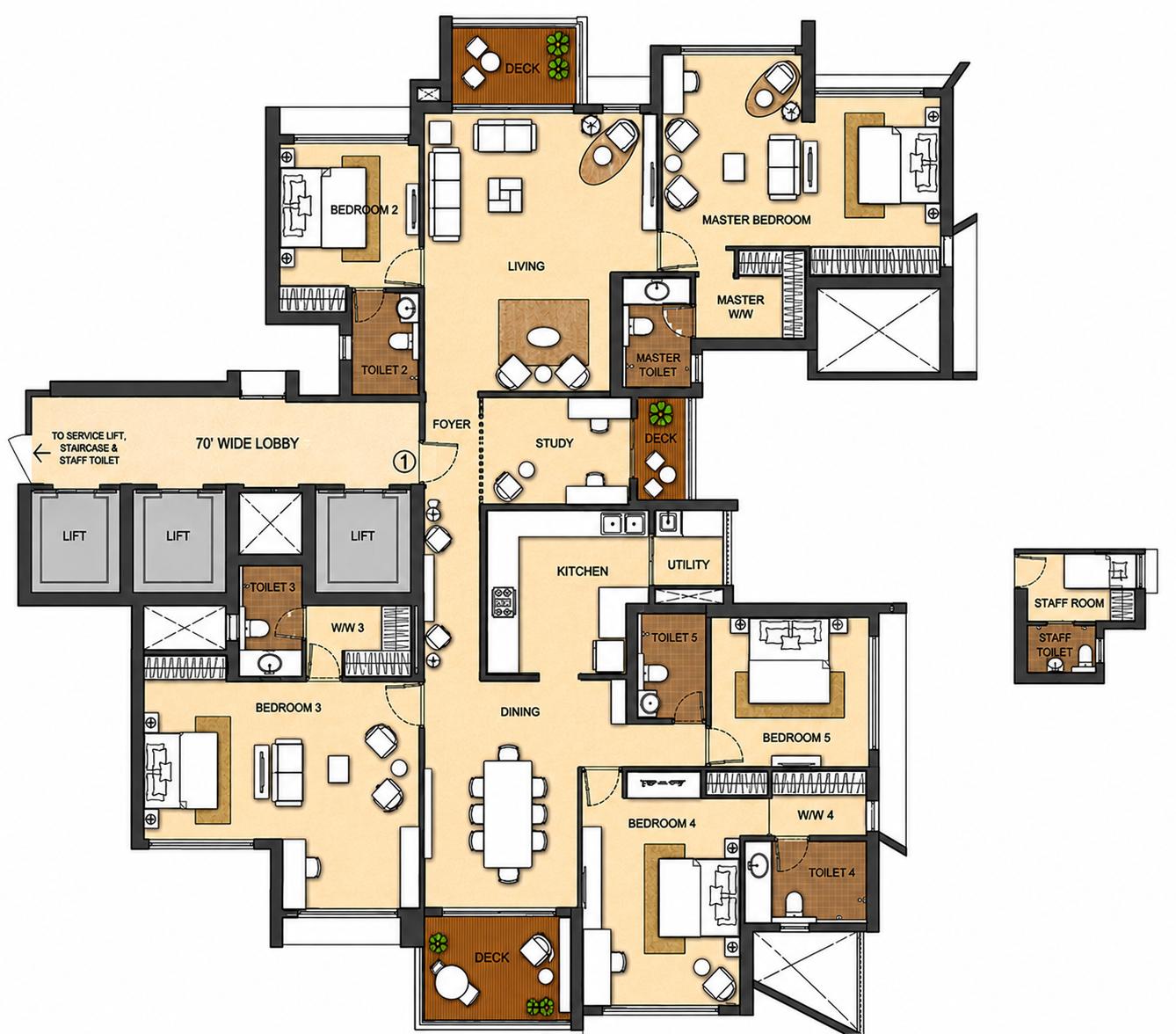 5BHK Premium floor plan