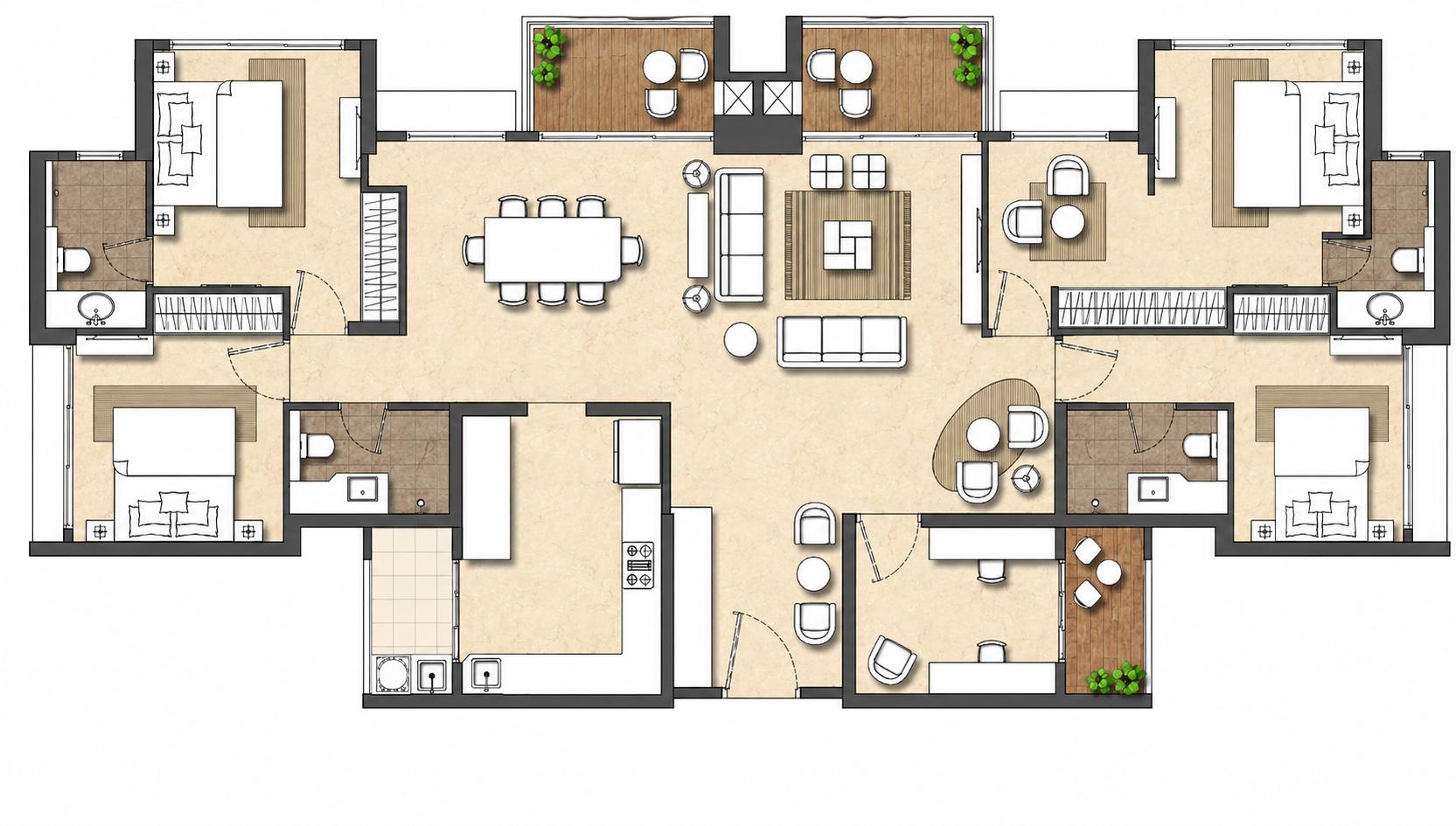 4BHK floor plan