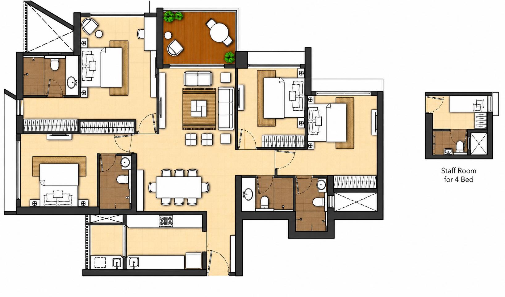 4BHK floor plan
