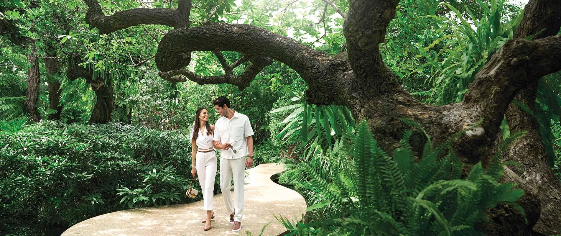 Landscaped gardens at Lodha Bellevue, Mahalakshmi