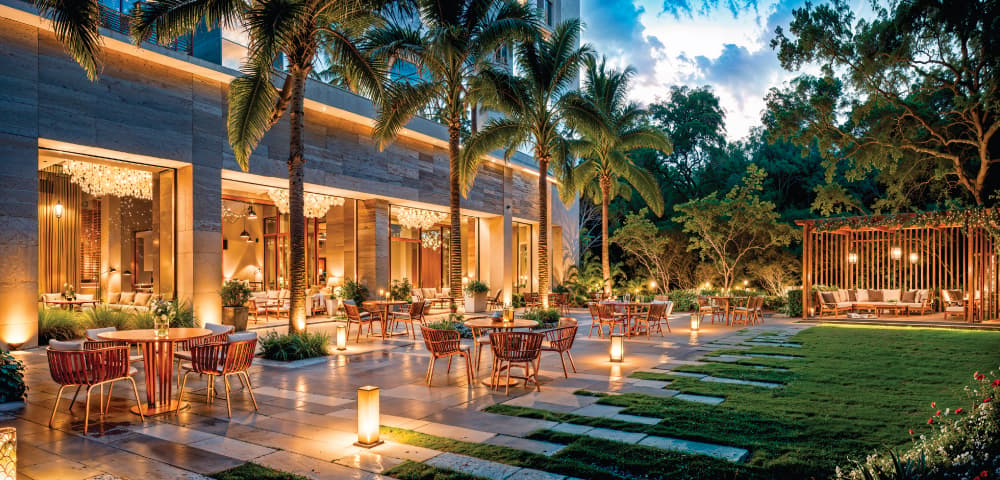 Party lawn at Lodha Bellevue, Mahalakshmi