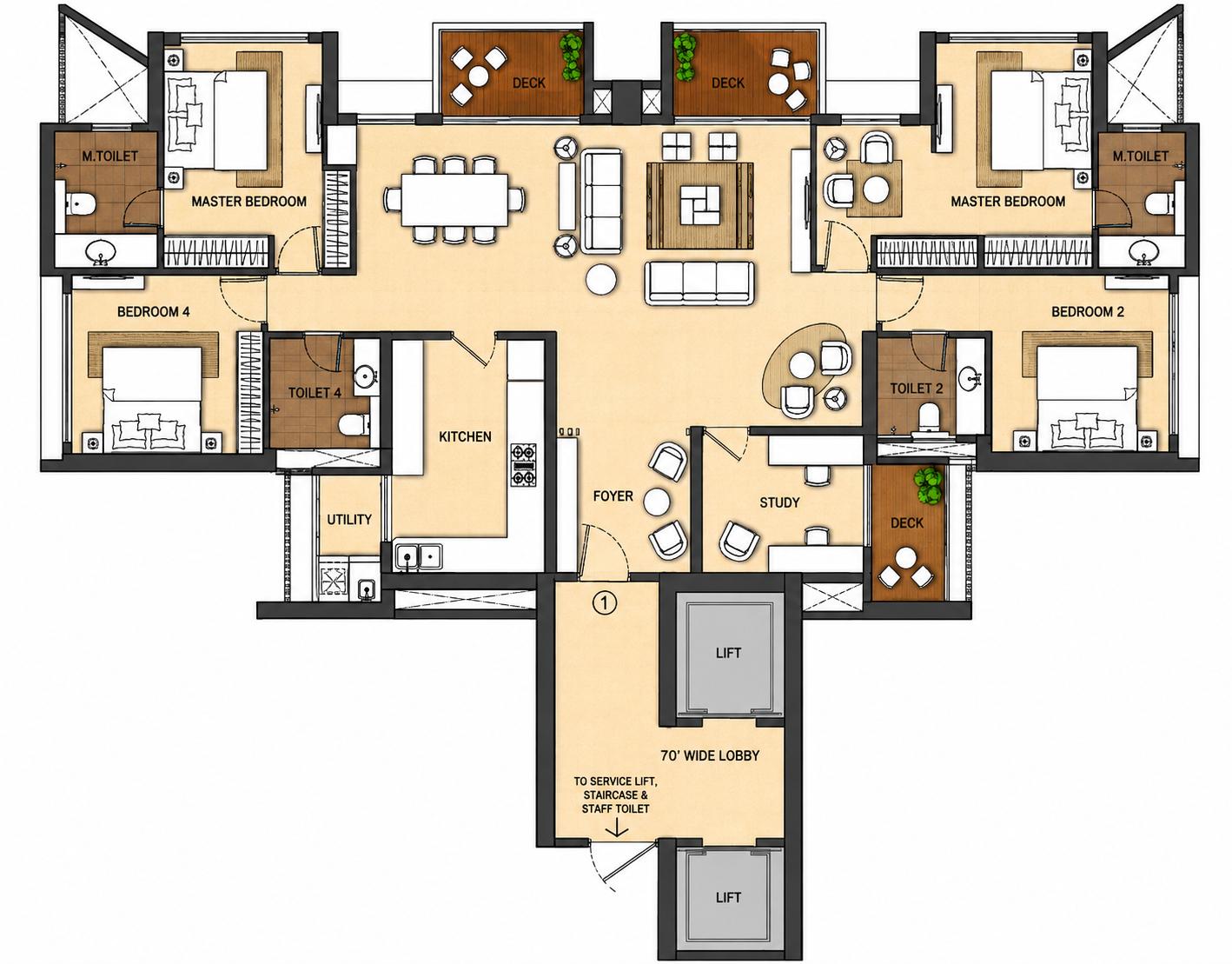 4BHK Premium floor plan