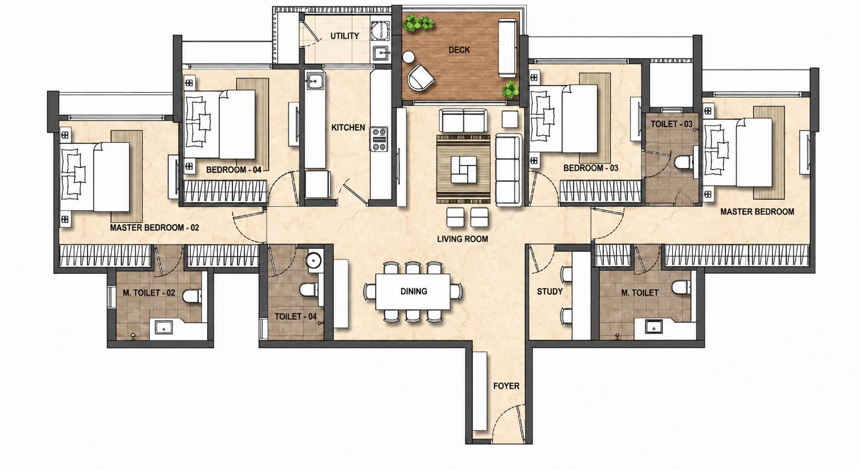 4BHK floor plan