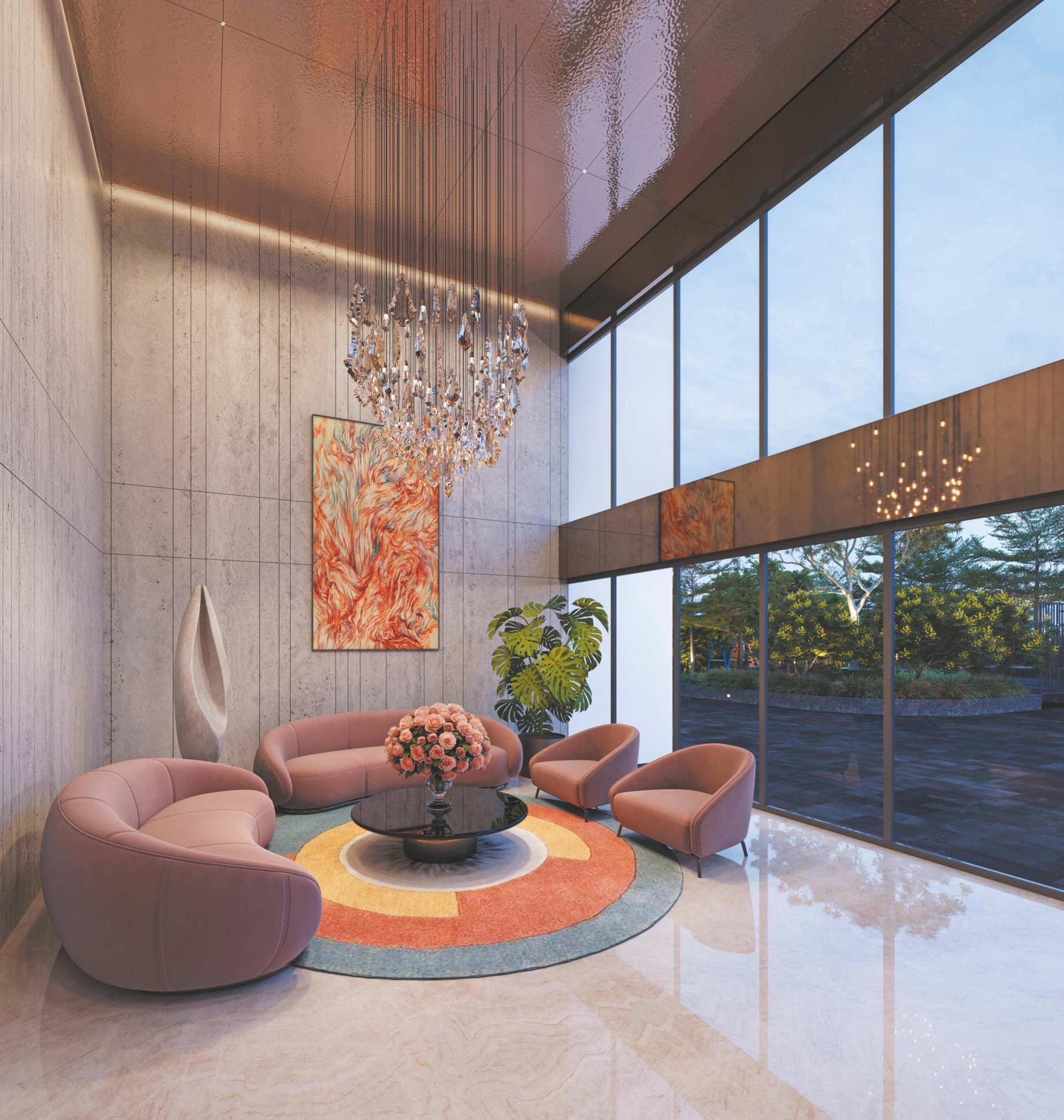 Grand entrance lobby at Bhairav Ocean Breeze, Kandivali West