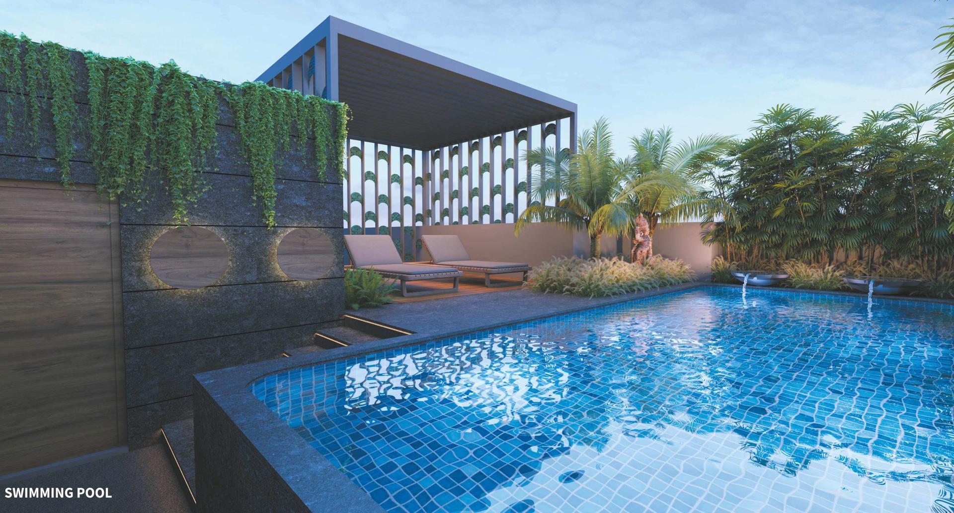 Swimming pool at Bhairav Ocean Breeze, Kandivali West