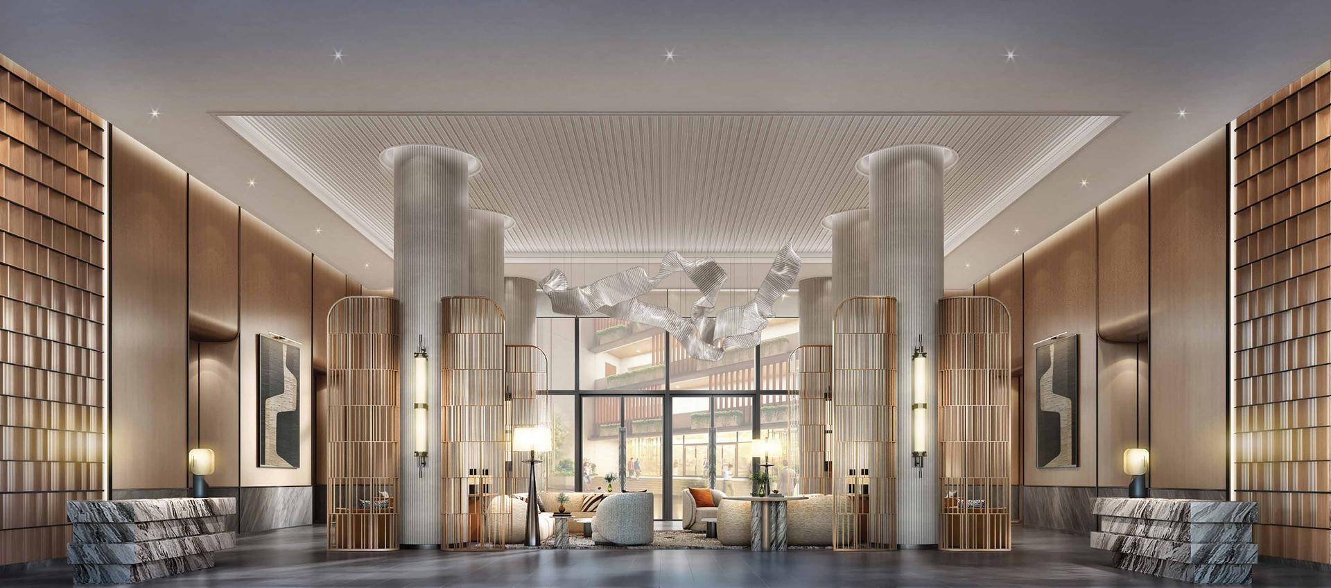 Grand entrance lobby at Godrej Horizon, Wadala