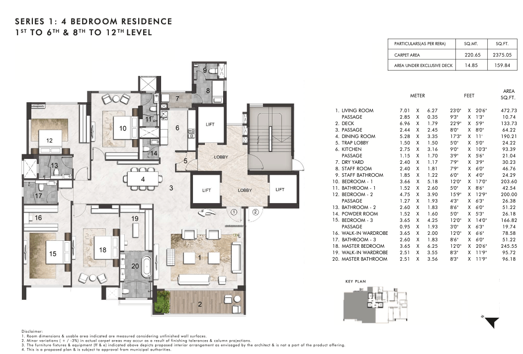 4BHK Type C floor plan