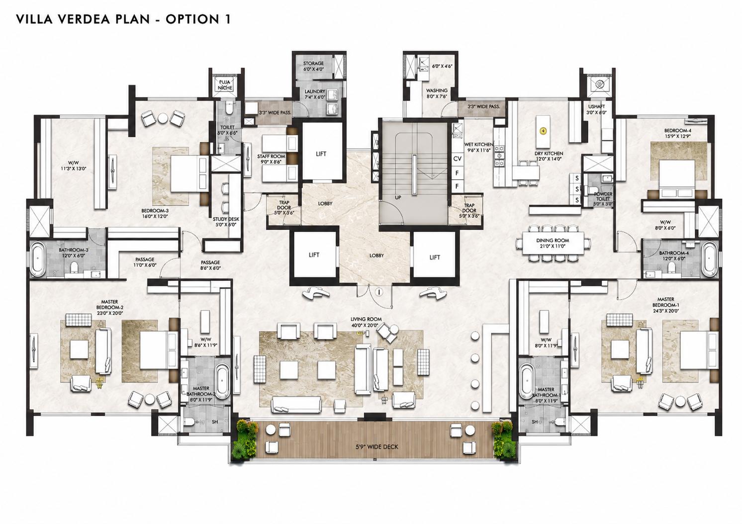Villa Verdea (5BHK) floor plan