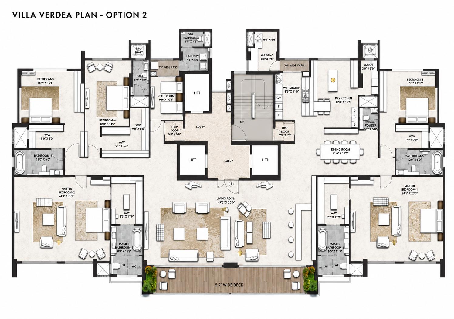 Villa Verdea (5BHK) floor plan