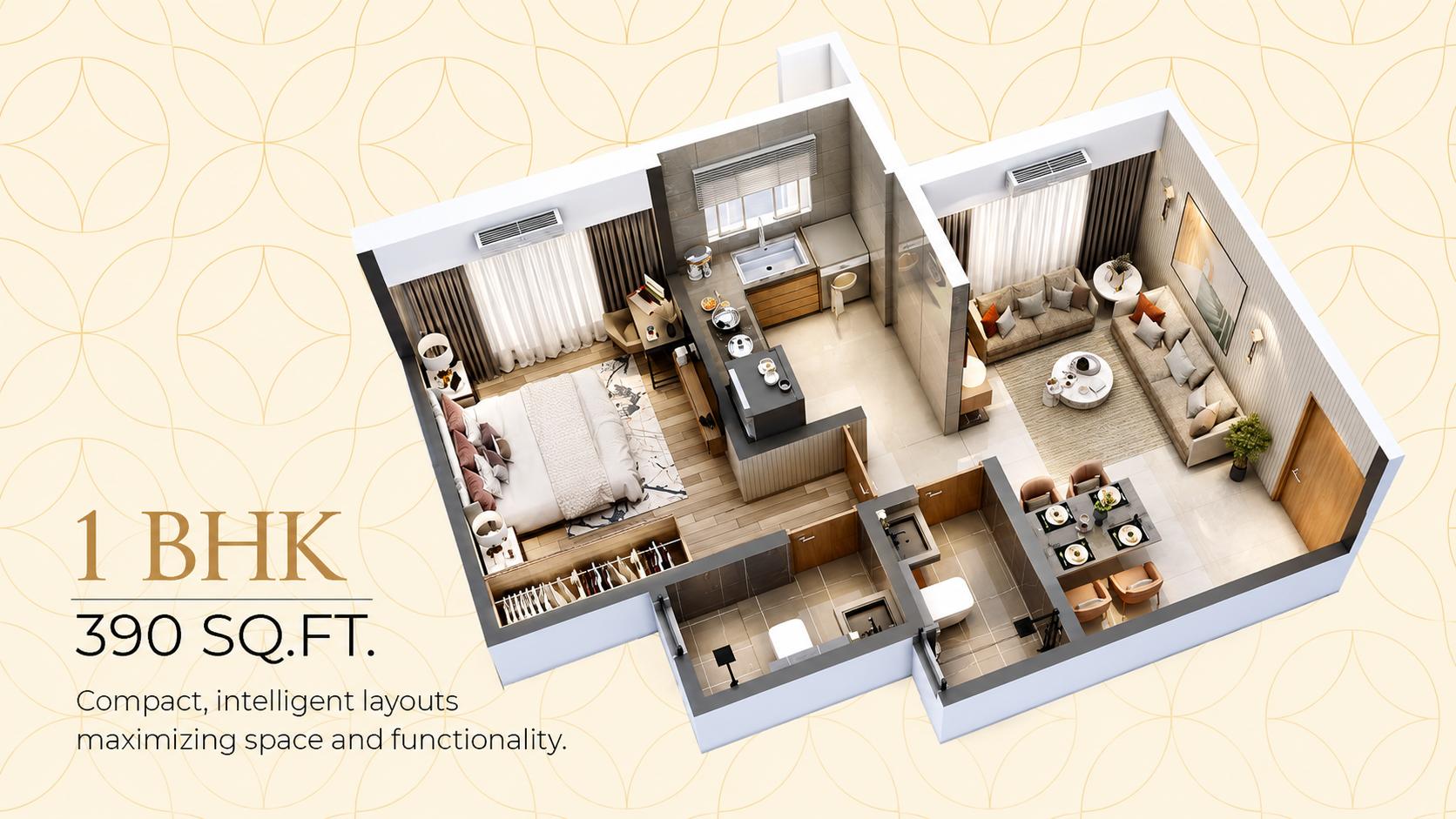 1 BHK floor plan