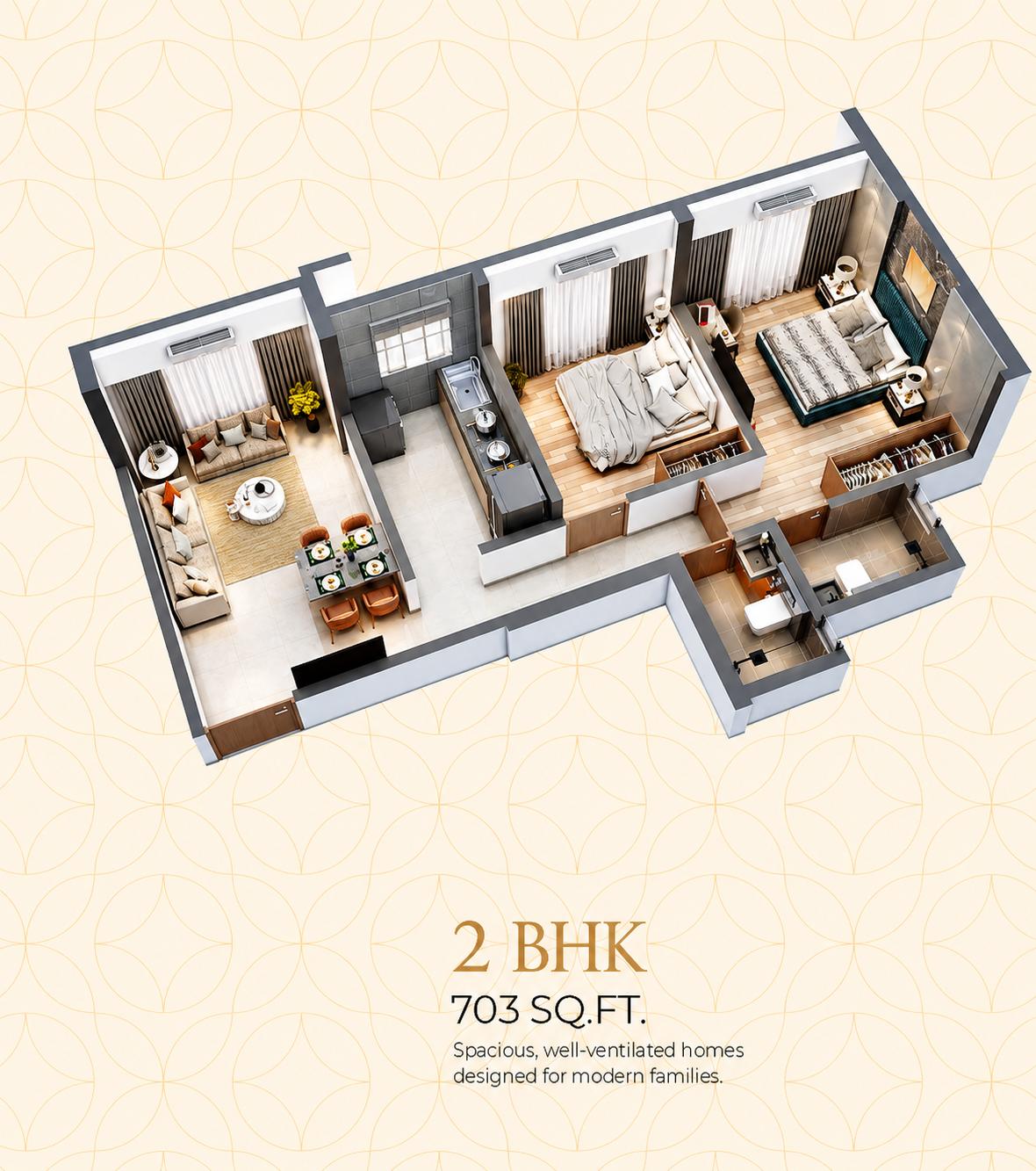 2BHK Premium floor plan
