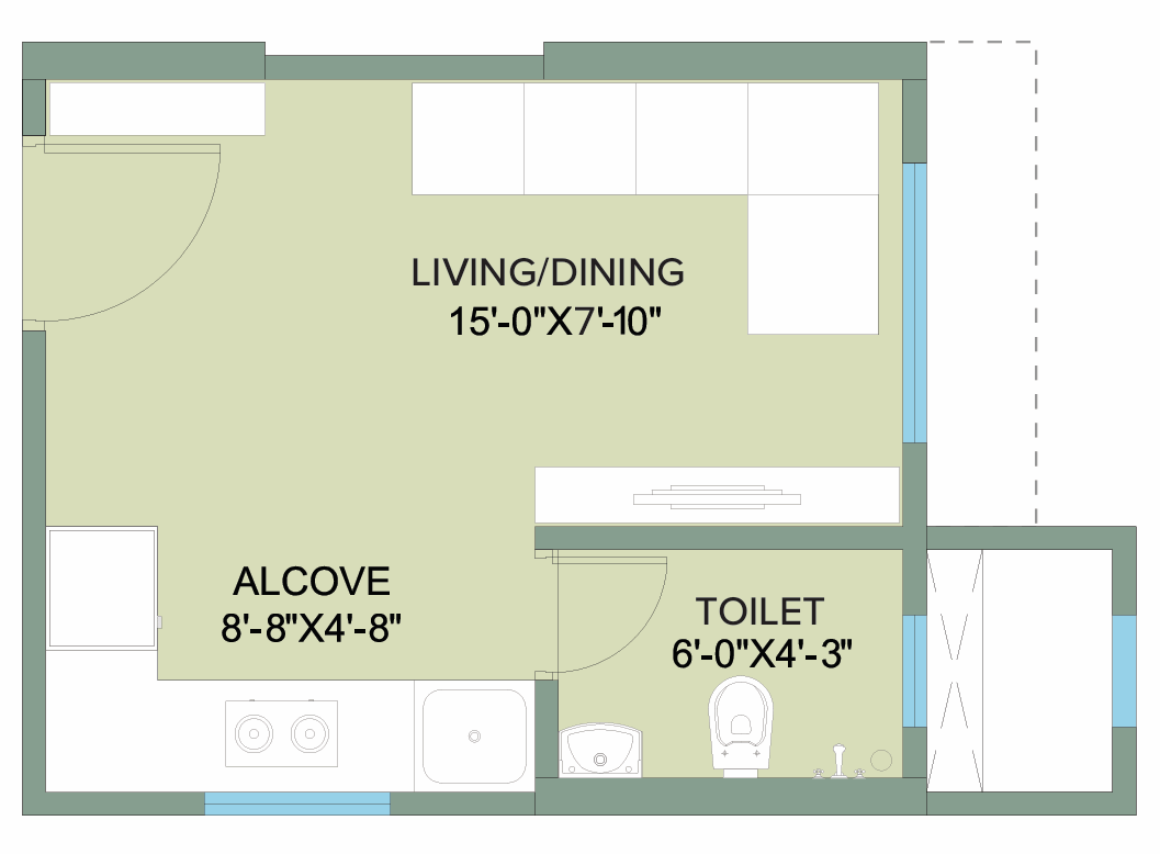 1 RK - Wing C floor plan