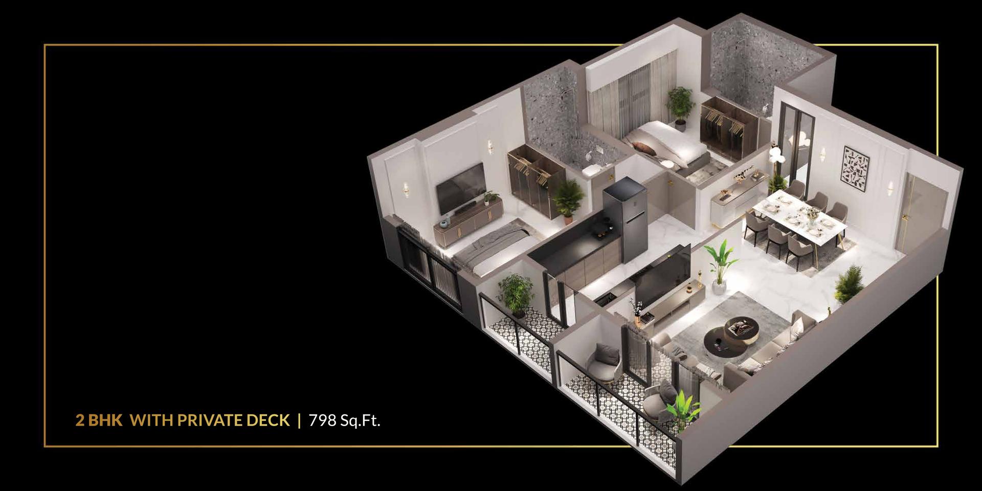 2 BHK Type2 floor plan