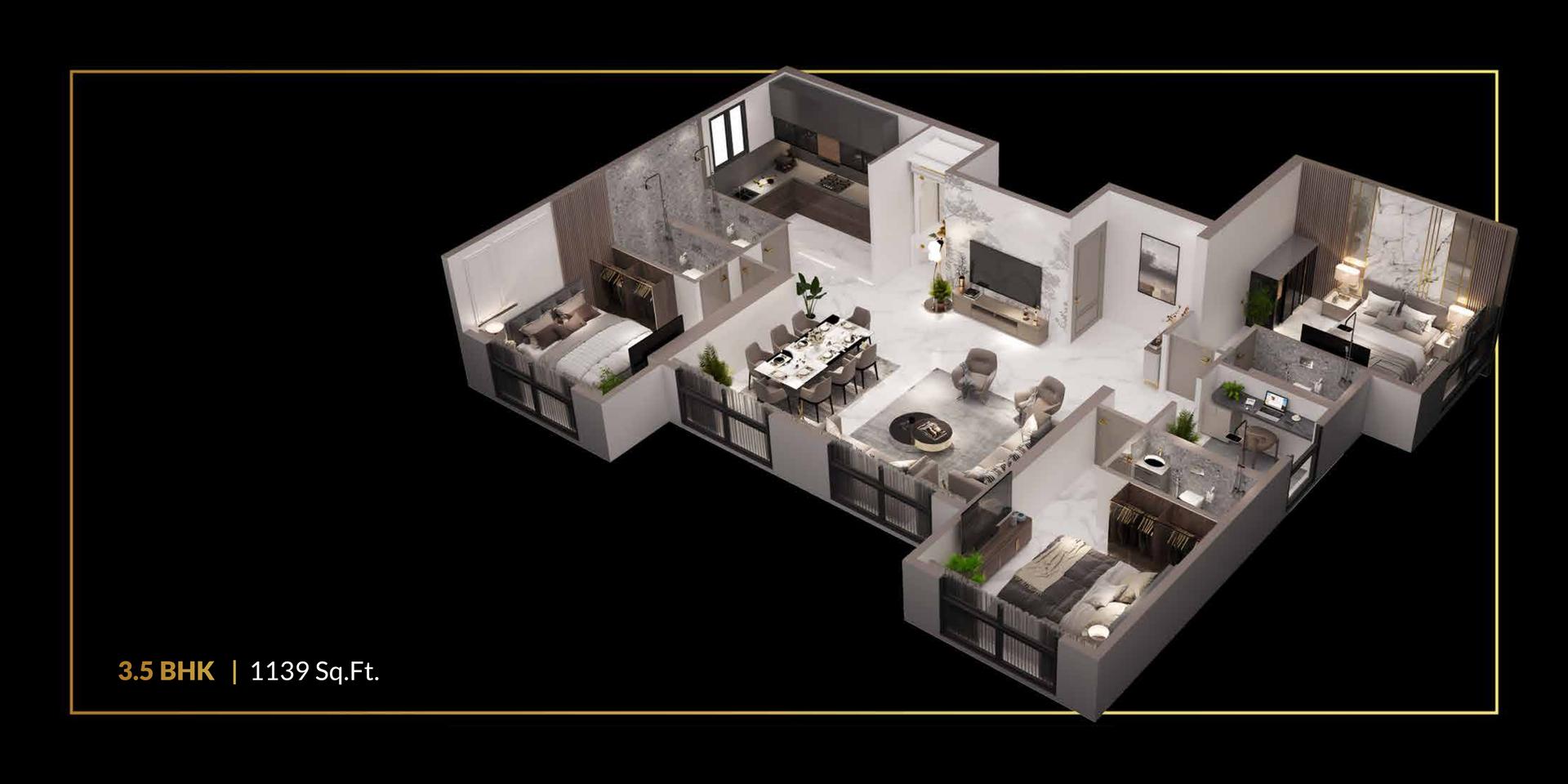 3.5 BHK floor plan