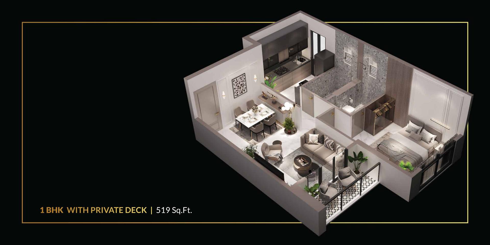 1 BHK Type2 floor plan