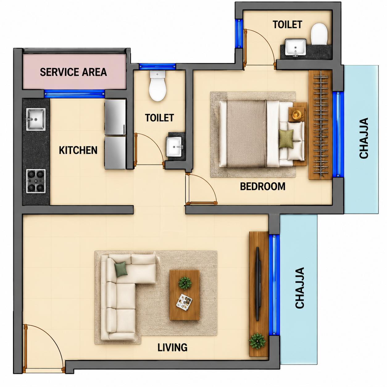 1BHK Signature floor plan