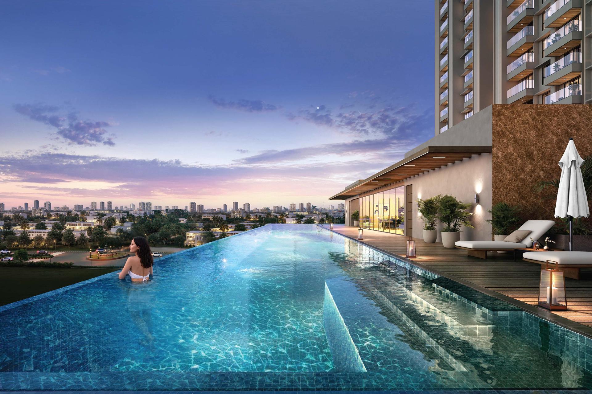Swimming pool at Purva Estrella, Lokhandwala
