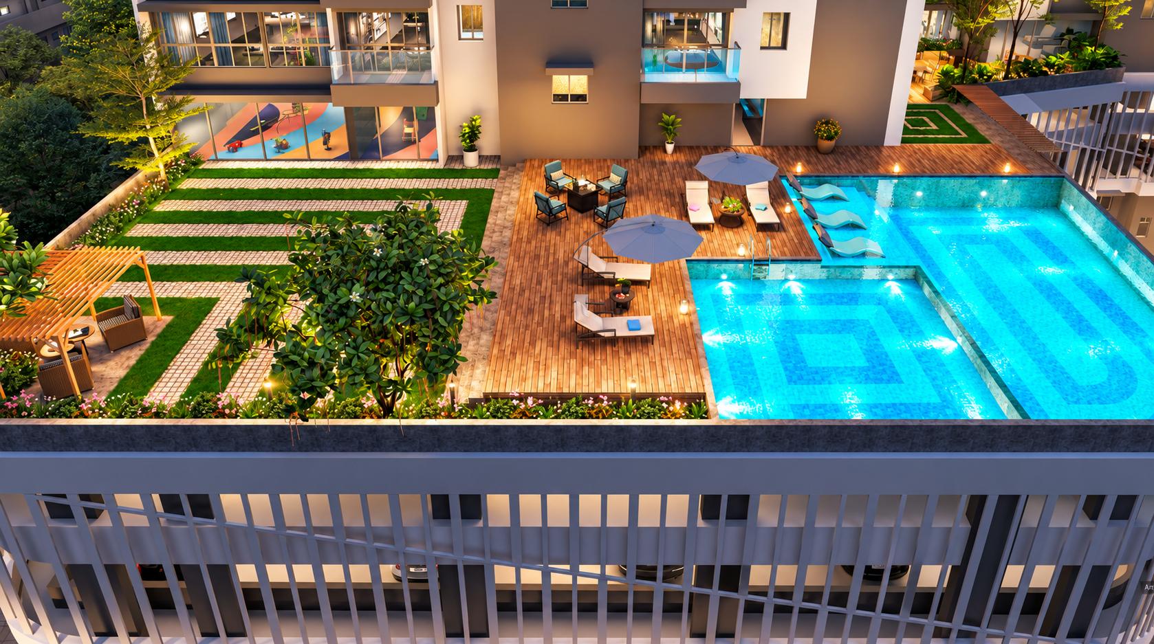 Swimming pool at Annapurna Aries, Mira Road East