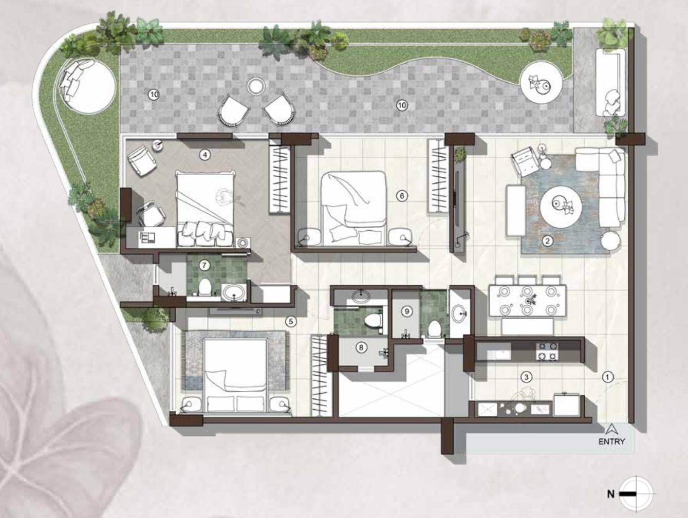 3 BHK Type3 floor plan