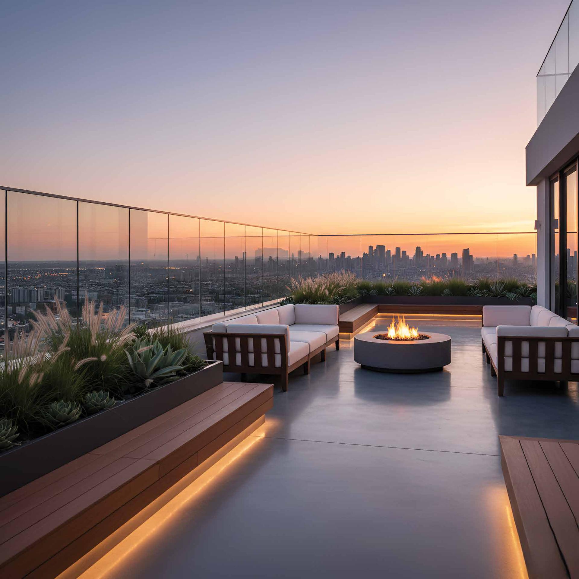 Rooftop terrace at Avant Park West, Vile Parle West