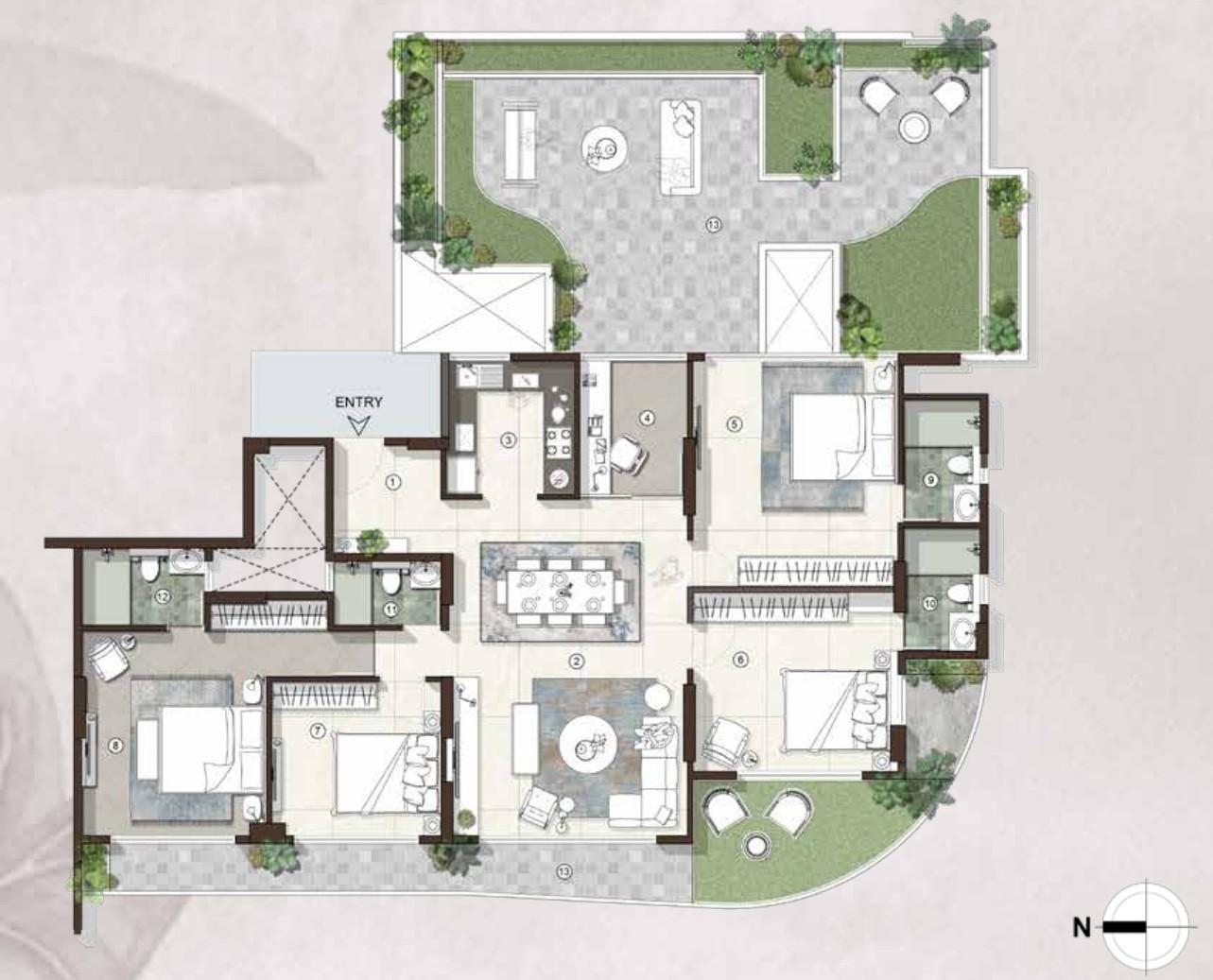 4.5 BHK Type1 floor plan