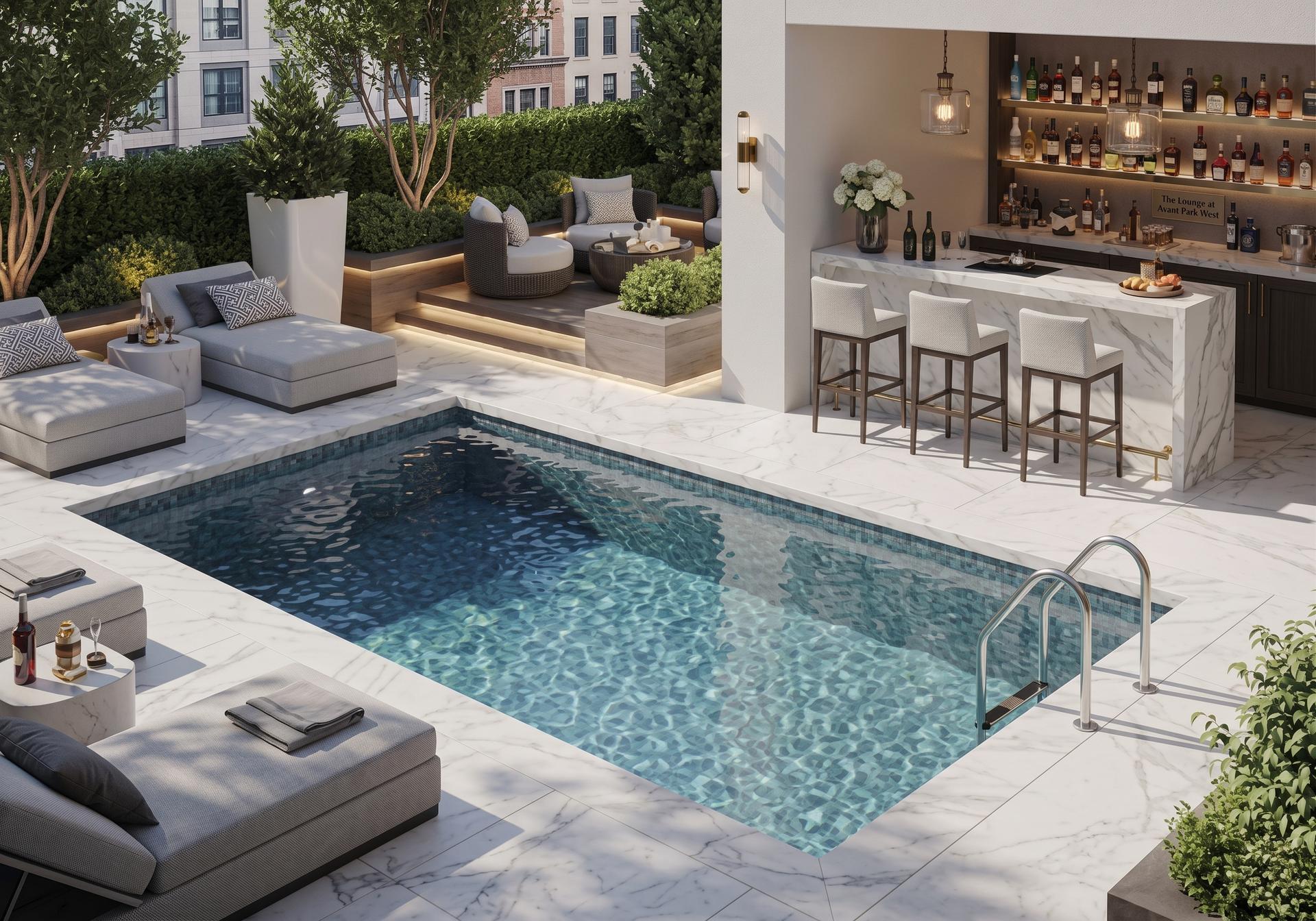 Swimming pool at Avant Park West, Vile Parle West