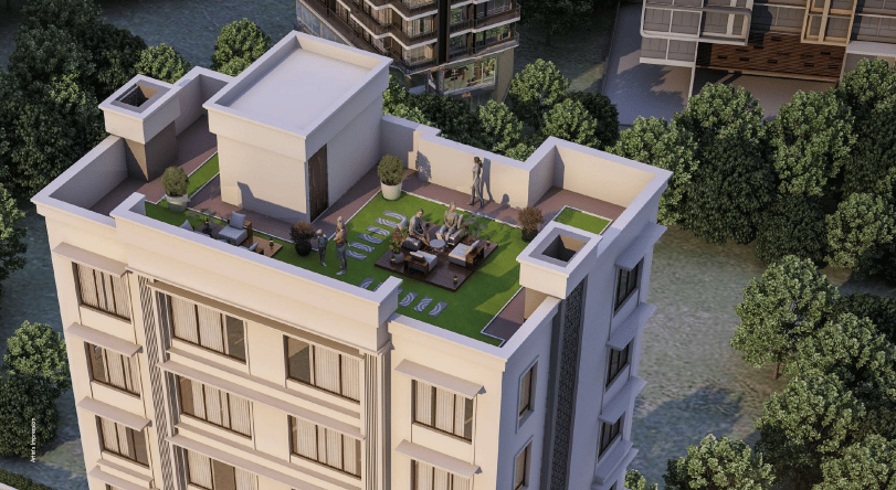 Landscaped gardens at Sammet Shikhar, Grant Road East