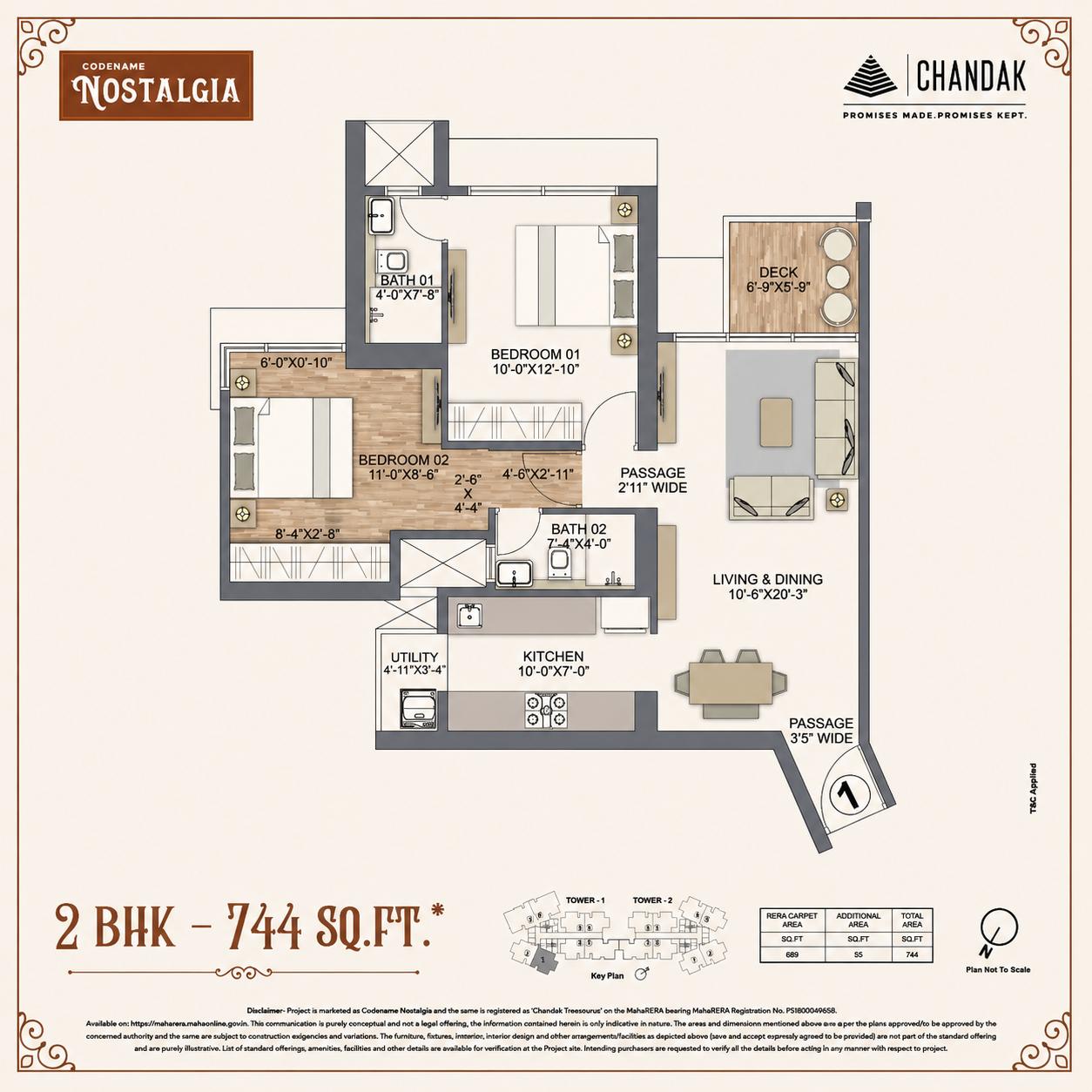 2BHK Luxury floor plan