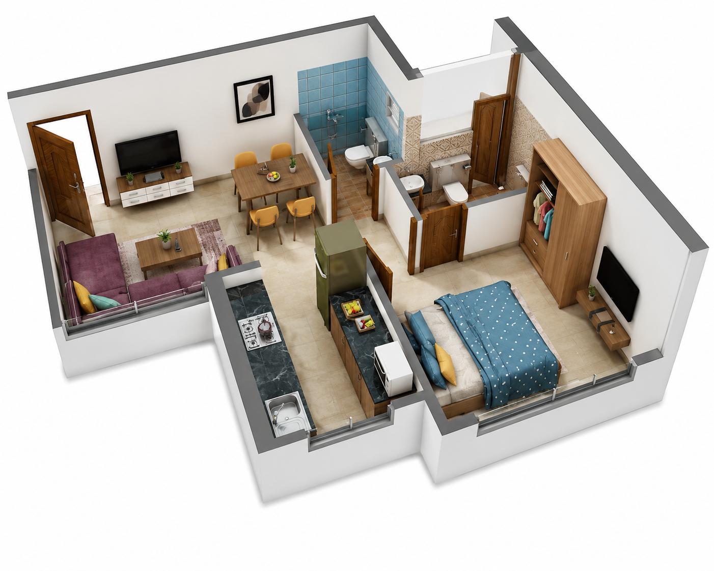1BHK floor plan