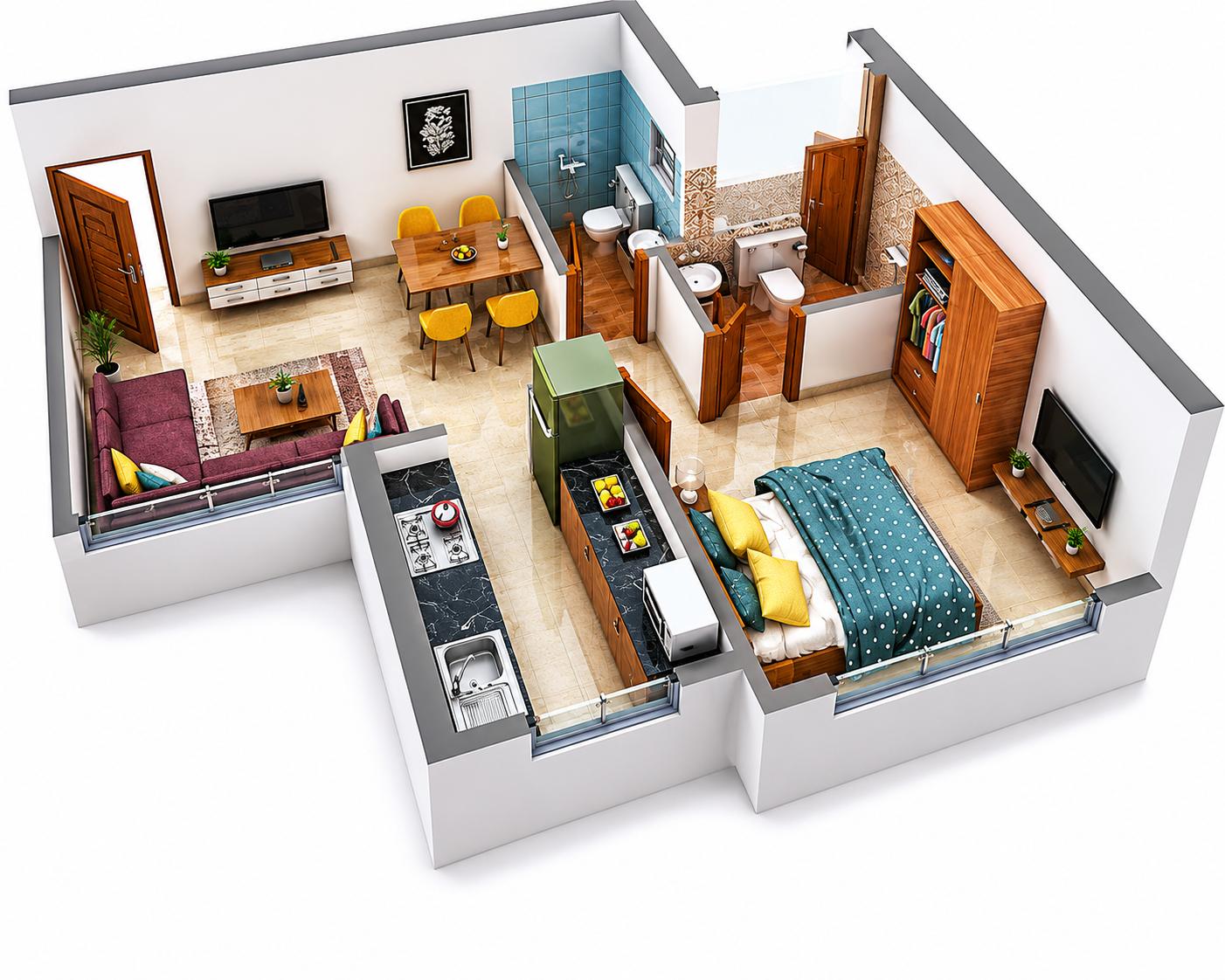 1BHK Premium floor plan
