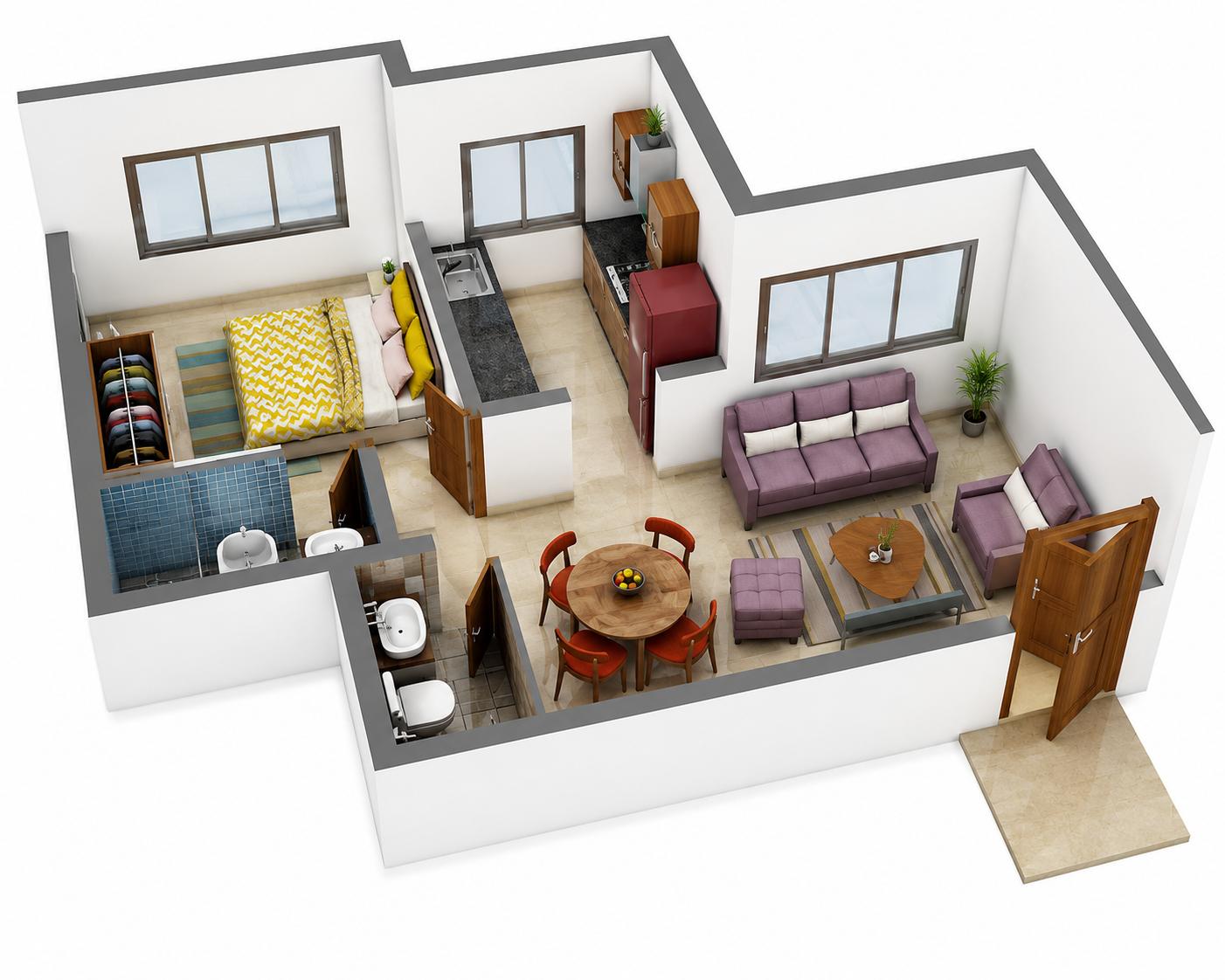 1BHK Elite floor plan