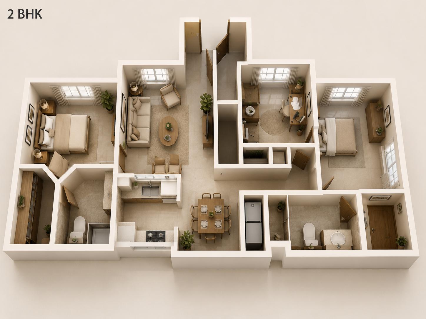 2BHK Premium floor plan