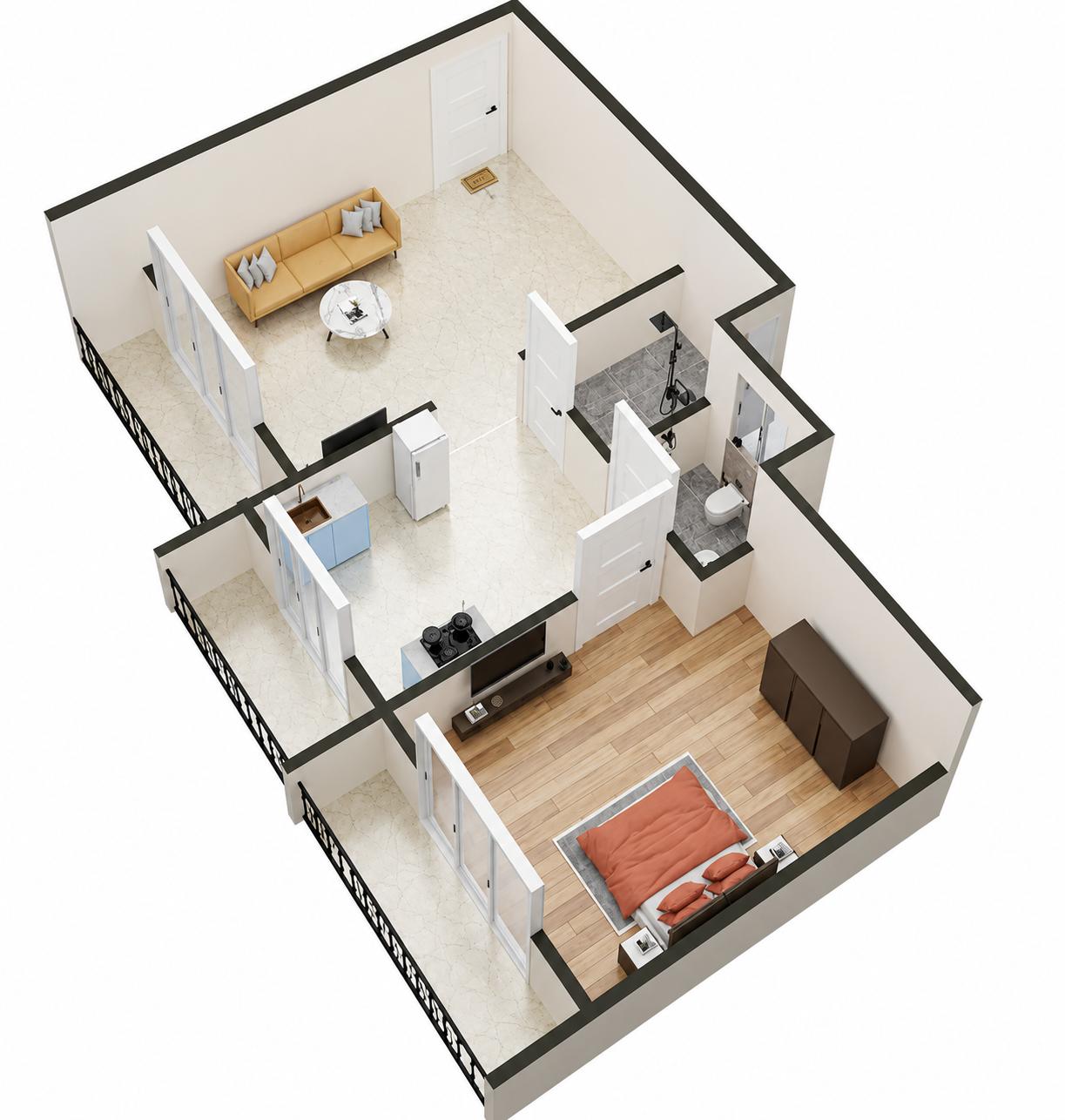 1BHK Premium floor plan