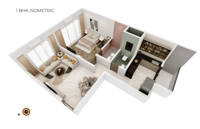 1BHK floor plan